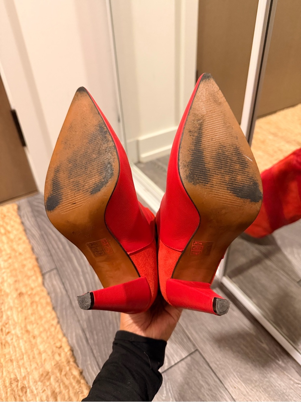L'INTERVALLE Red Over-the-Knee Pointed Toe Boots - Picture 6 of 6